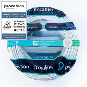 ALAMBRE PRC THHN 12 BLANCO X 100 METROS - PROCABLES 31353080002R