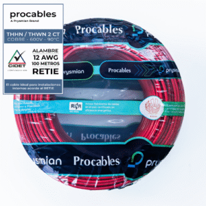 ALAMBRE PRC THHN 12 ROJO X 100 METROS - PROCABLES 31353080003R