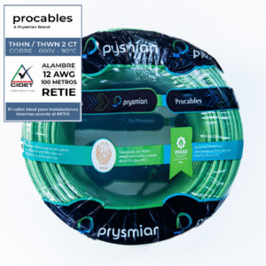 ALAMBRE PRC THHN 12 VERDE X 100 METROS- PROCABLES 31353080005R