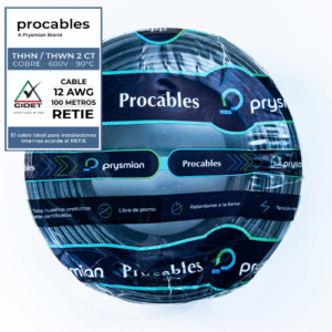 CABLE THHN-2 TC 7H COBRE PROCABLES 12 NEGRO X 100 METROS- PROCABLES 31353081001R