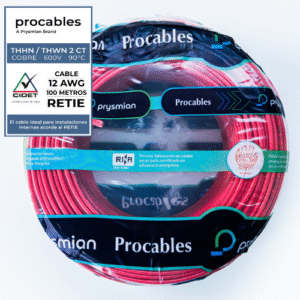 CABLE THHN-2 TC 7H COBRE PROCABLES 12 ROJO X 100 METROS - PROCABLES 31353081003R