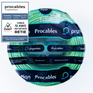 CABLE THHN-2 TC 7H COBRE PROCABLES 12 VERDE X 100 METROS - PROCABLES 31353081005R