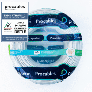 CABLE THHN-2 TC 7H CU PRC 14 BLANCO X 100 METROS - PROCABLES 31353061002R