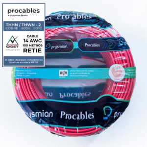 CABLE THHN-2 TC 7H COBRE PROCABLES 14 ROJO X 100 METROS- PROCABLES 31353061003R