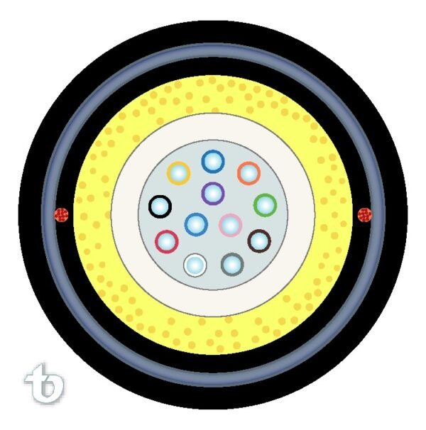 FIBRA OPTICA MONOM 12H ARMAD ACERO EXT LOOSE-T 70° PE - TELDOR F90120125B