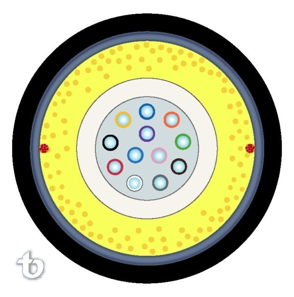 FIBRA OPTICA MONOM 24H ARMAD ACERO EXT LOOSE-T 70° PE - TELDOR F90240157B - Imagen 2