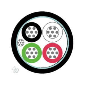 CABLE DE CONTROL 4X20+20D F.AL.GRL 600V 90° FR-PVC NEGRO - TELDOR 8PFP104101