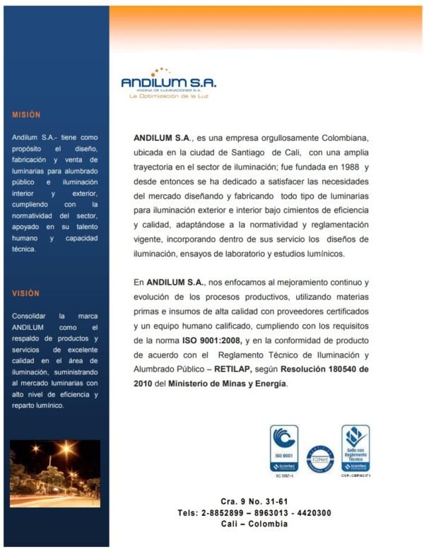 Catálogo 2010 Andilum Guía Rápida de Productos