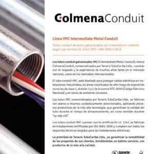 Catálogo 2017 Colmena Conduit Línea Tubos Galvanizados IMC