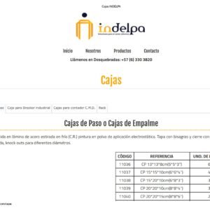 Catálogo 2017 Indelpa Cajas de Paso o Cajas de Empalme
