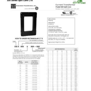 Catálogo 2017 National Meter TC de Núcleo Dividido Serie 500
