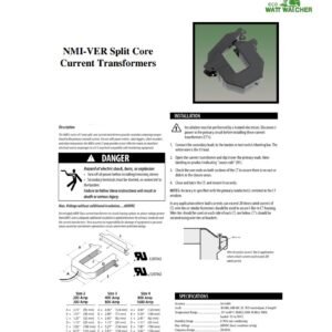 Catálogo 2017 National Meter Transformadores de Corriente de Núcleo Dividido NMI-VER