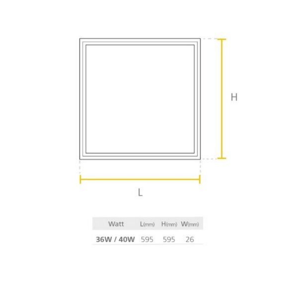 LED PANEL BACKLIT SQ 40W - P29563-39 - SYLVANIA - Imagen 3