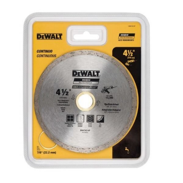 DISCO CONCRETO DIAMANTADO CONTINUO 4-1/2" DEWALT - DEWALT DW47451HP