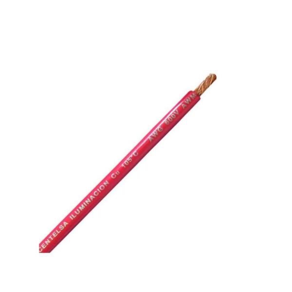 CABLE VEHICULAR-ILUMINARIA 600V 105C CENTELSA 10 ROJO - CENTELSA 20164