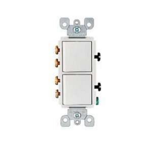INTERRUPTOR DECORA CONMUTABLE DOBLE 15 AMPERIOS 120 VOLTIOS LEVITON - LEVITON 5643W