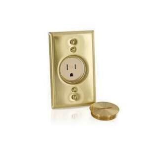 TOMA DE PISO PARA TOMA SENCILLA A 15 AMEPRIOS 125 VOLTIOS METALICA LEVITON - LEVITON 5250
