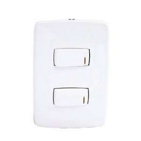 INTERRUPTOR DOBLE CON LUZ PILOTO ARQUEA - LEGRAND GRL-IND AQ-101BL