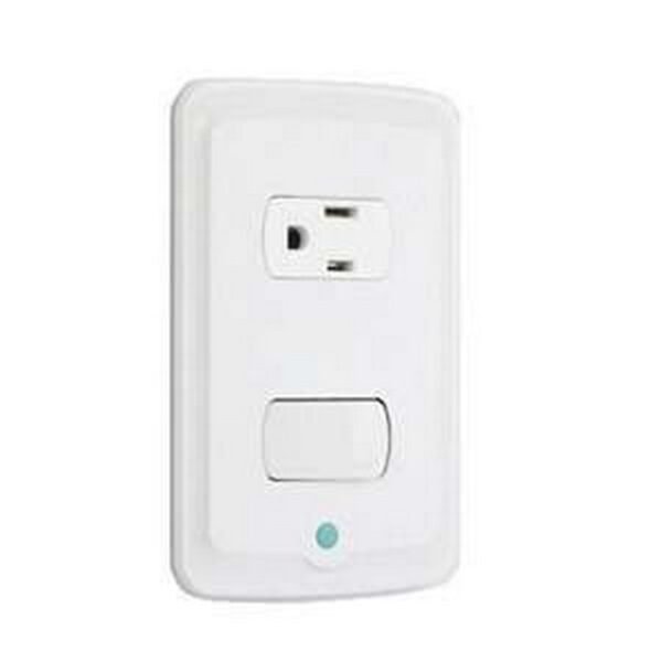 TOMA SENCILLA (2 POLOS) + INTERRUPTOR SENCILLO AMBIA REFRESH - LEGRAND 686331