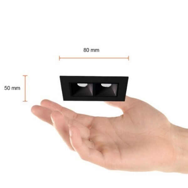 APLIQUE MINI EMPOTRABLE 2H 8CM 6W LUZ CÁLIDA BRILLANTE – 6YDLED3162MV30N – TECNOLITE - Imagen 2